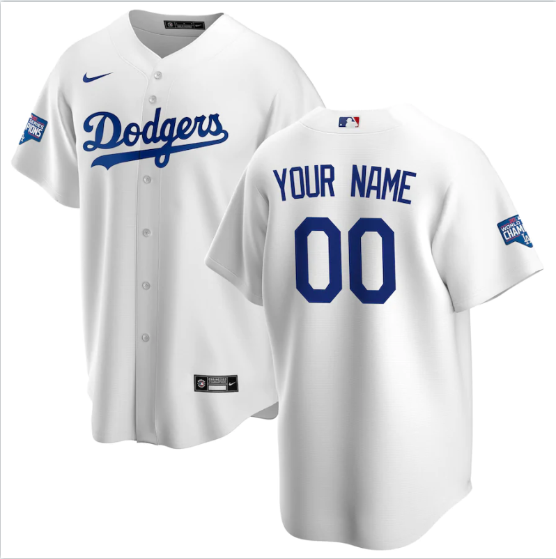 Men's Los Angeles Dodgers Active Player Custom White Base Stitched Jersey